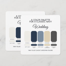 Klassiek Navyblauw Huwelijk Kleurenpalet Kaart