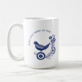 Klassiek Nederlands Blauw Delfts Tegel Vogelontwer Koffiemok (Links)