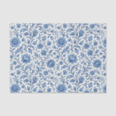 Klassiek Nederlands Delfts Blauw Bloemen Kunstpatr Tissuepapier (Voorkant)