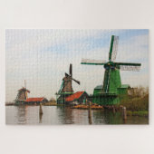Klassiek Nederlands historisch windmolens Legpuzzel (Horizontaal)