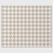 Klassiek neutraal ivoor taupe houndstooth patroon cadeaupapier (Vlak)
