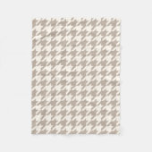 Klassiek neutraal ivoor taupe houndstooth patroon fleece deken (Voorkant)