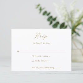 Klassiek Neutraal Monogram Elegante Trouw RSVP Kaartje