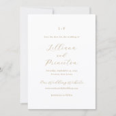 Klassiek Neutraal Monogram Elegante Trouw Save The Date (Voorkant)