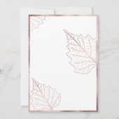 Klassiek neutrale mat Roos gouden bladeren bruilof Save The Date (Achterkant)