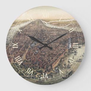 Klassiek New York City, Manhattan, Brooklyn Bridge Grote Klok