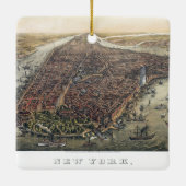 Klassiek New York City, Manhattan, Brooklyn Bridge Keramisch Ornament (Achterkant)