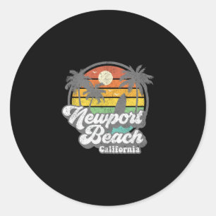 Klassiek Newport Beach California Ca Surfen Retro Ronde Sticker