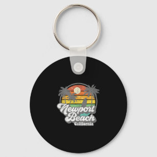 Klassiek Newport Beach California Ca Surfen Retro Sleutelhanger