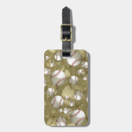 Klassiek Nieuw Over  Baseballs Dual Pattern Bagagelabel