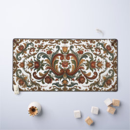 Klassiek Noors Rosemaling Bloempatroon - Klant Bureaumat