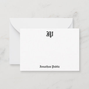 Klassiek nostalgisch oud Engels kalligrafie monogr Notitiekaartje