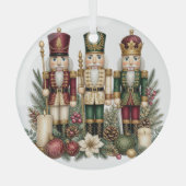 Klassiek Notenkraker Trio Kerst Glas Ornament (Voorkant)