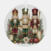 Klassiek Notenkraker Trio Kerst Glas Ornament (Achterkant)