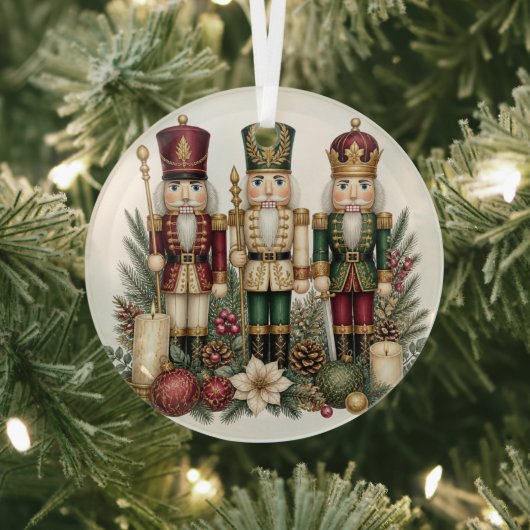 Klassiek Notenkraker Trio Kerst Glas Ornament (Insitu)