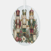 Klassiek Notenkraker Trio Kerst Glas Ornament (Voorkant links)