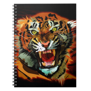 Klassiek Notitieboek Fierce Roaring Tiger Vetgedru
