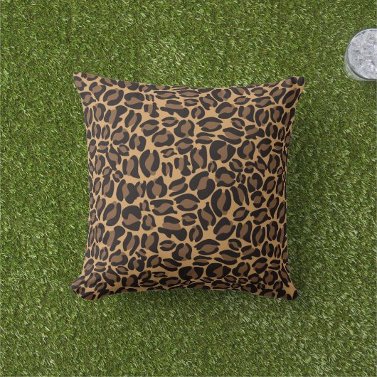 Klassiek Oerwoud van het lakpatroon van het Leopar Buitenkussen (Gras)