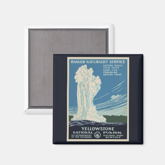 Klassiek Old Faithful in Yellowstone National Park Magneet (Voorkant / Achterkant)