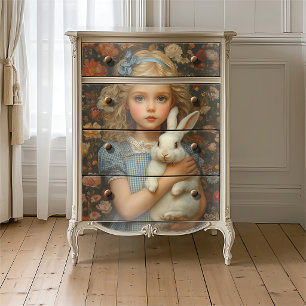 Klassiek olieverfschilderij van Alice het witte ko Tissuepapier