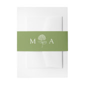 Klassiek Olijfgroen Hydrangea Monogram Huwelijk Uitnodigingen Wikkel (Voorkant Voorbeeld)