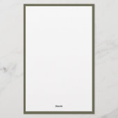 Klassiek Olijfgroen Monogram Briefpapier (Achterkant)