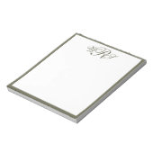 Klassiek Olijfgroen Monogram Notitieblok (Linkerzijde)