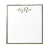 Klassiek Olijfgroen Monogram Notitieblok (Voorkant)