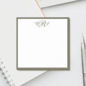 Klassiek Olijfgroen Monogram Post-it® Notes