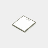 Klassiek Olijfgroen Monogram Post-it® Notes (Schuin)