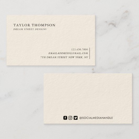 Klassiek olive esthetisch Visitekaartje (Voorkant / Achterkant)