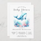Klassiek online walvis Baby shower Kaart (Voorkant / Achterkant)