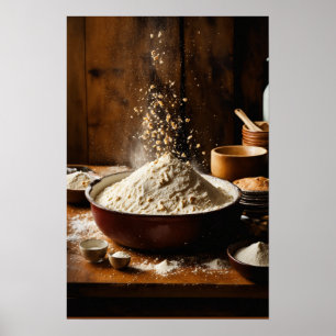 Klassiek ontbijt met botertoast en verse sinaasapp poster