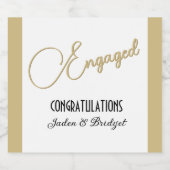 Klassiek ontwerp Aangepaste verlovingsfeest Sparkling Wijnetiket (Enkel label)