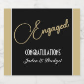 Klassiek ontwerp CUSTOM verlovingsfeest Sparkling Wijnetiket (Enkel label)