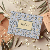 Klassiek Ontwerp Geel en Groen Botanisch Patroon Bedankkaart