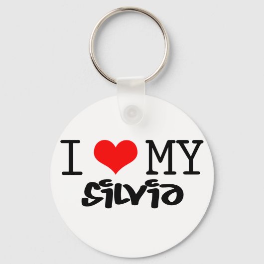 Klassiek ontwerp "I Love My Silvia" Sleutelhanger (Voorkant)