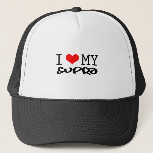 Klassiek ontwerp "I Love My Supra" Trucker Pet (Voorkant)