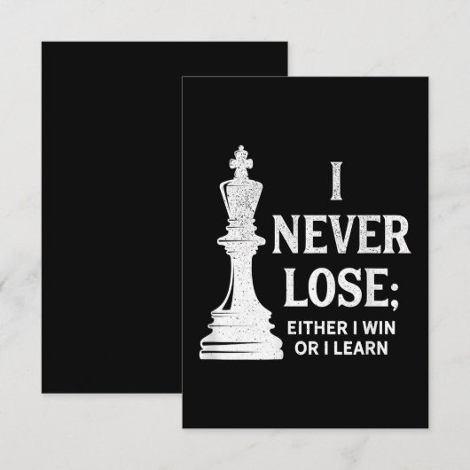 Klassiek ontwerp, ik verlies nooit. Ik woon ofwel RSVP Kaartje (Voorkant / Achterkant)