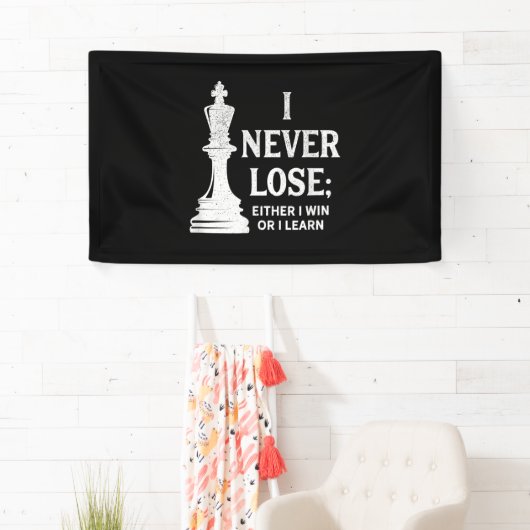 Klassiek ontwerp, ik verlies nooit. Ik woon ofwel Spandoek (Insitu)