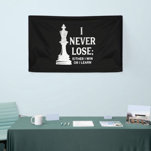 Klassiek ontwerp, ik verlies nooit. Ik woon ofwel Spandoek (Beurs)