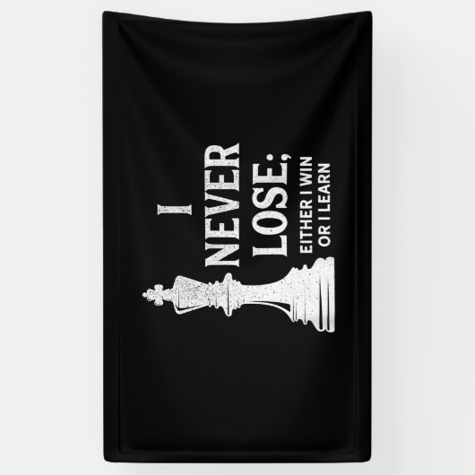 Klassiek ontwerp, ik verlies nooit. Ik woon ofwel Spandoek (Verticaal)