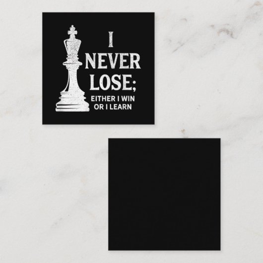 Klassiek ontwerp, ik verlies nooit. Ik woon ofwel Vierkante Visitekaartje (Voorkant / Achterkant)