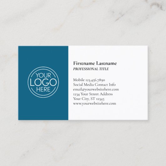 Klassiek ontwerp met Logo en contactgegevens - Bla Visitekaartje (Voorkant)