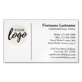 Klassiek ontwerp met Logo en contactgegevens Magnetisch Visitekaartje (Voorkant)