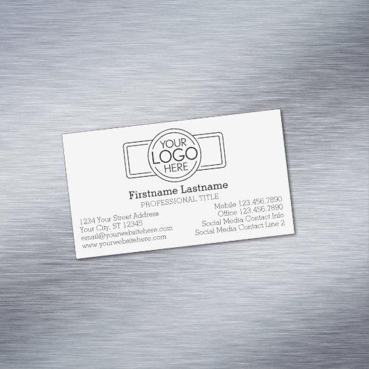 Klassiek ontwerp met Logo en contactgegevens Magnetisch Visitekaartje (Voorbeeld)