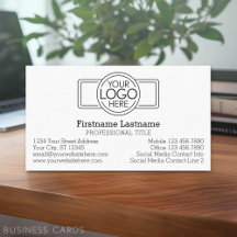 Klassiek ontwerp met logo en contactgegevens