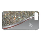 Klassiek ontwerp met monogram en glinsterende sten Case-Mate iPhone case (Achterkant (Horizontaal))