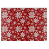Klassiek ontwerp rood en wit Snowflake Snijplank (Voorkant)