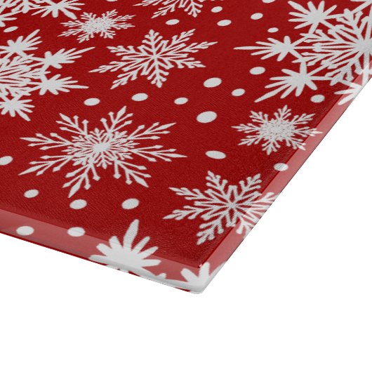 Klassiek ontwerp rood en wit Snowflake Snijplank (Hoek)